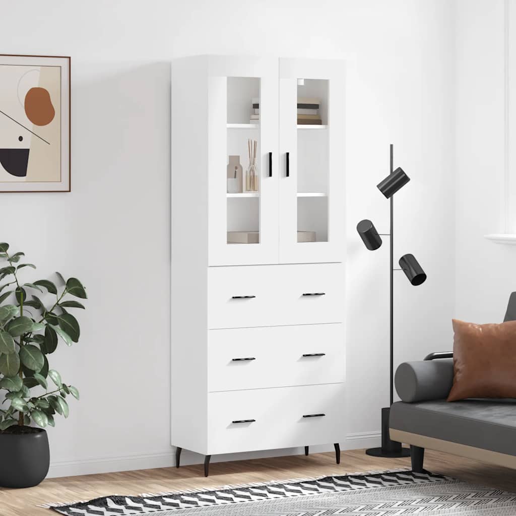JUNG Vida Highboard Weiß 69,5x34x180 cm Holzwerkstoff