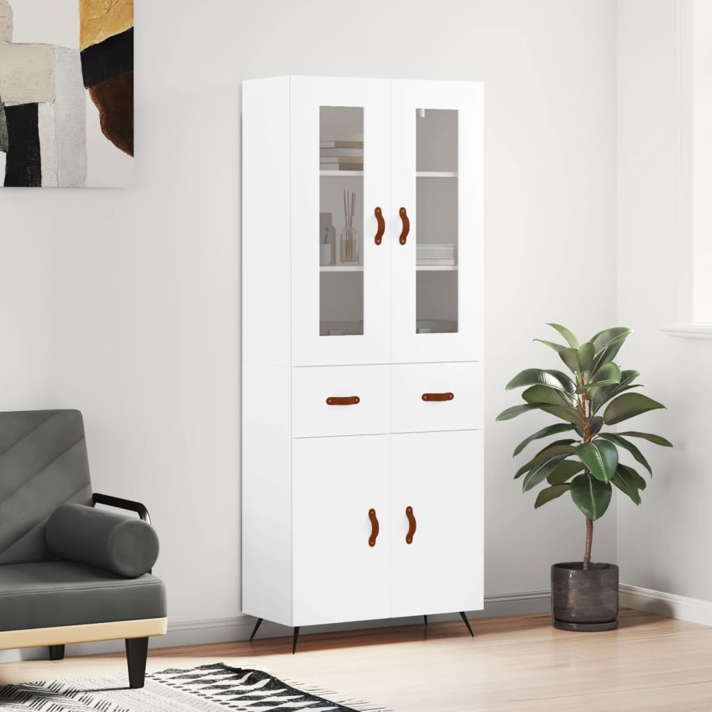 JUNG Vida Highboard Weiß 69,5x34x180 cm Holzwerkstoff