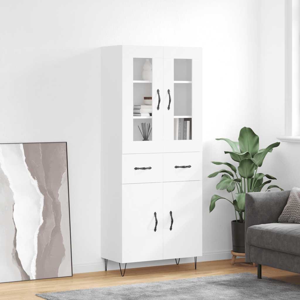 JUNG Vida Highboard Weiß 69,5x34x180 cm Holzwerkstoff