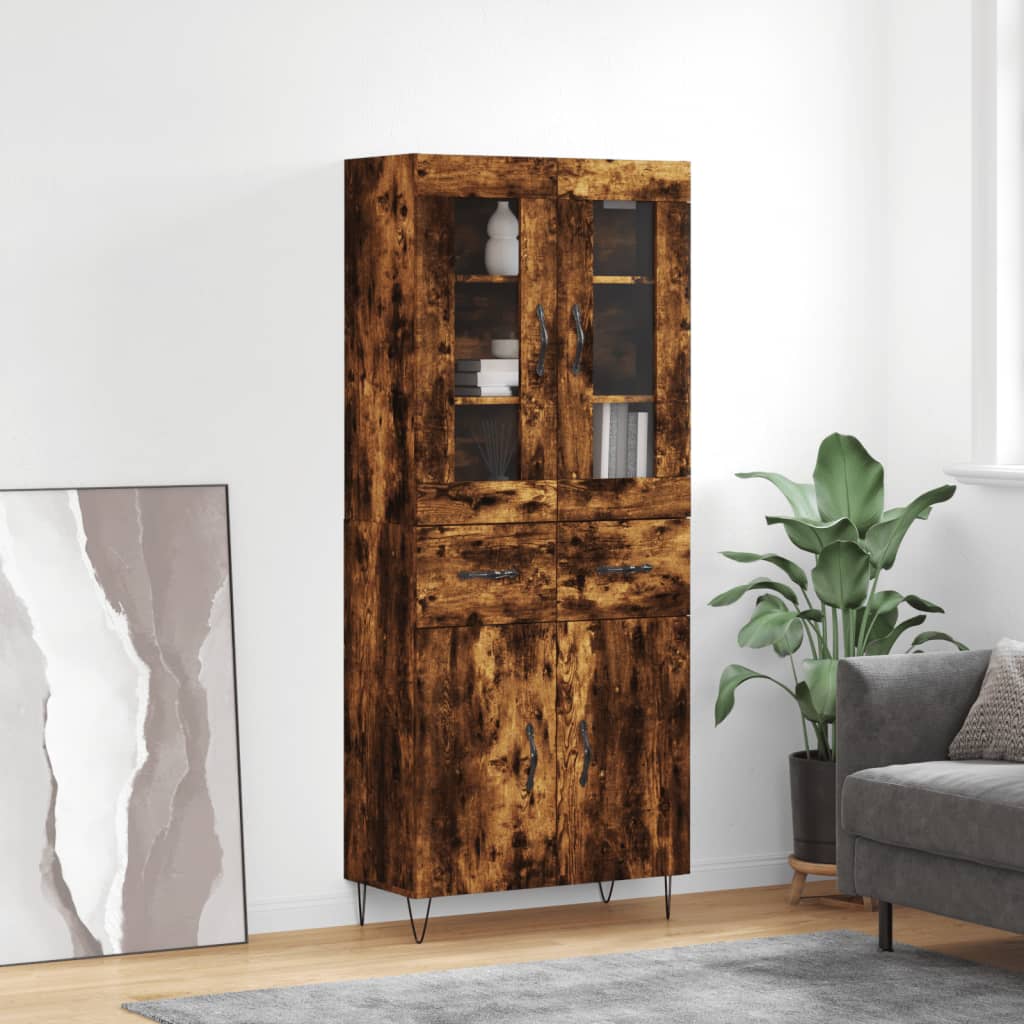 JUNG Vida Highboard Räuchereiche 69,5x34x180 cm Holzwerkstoff