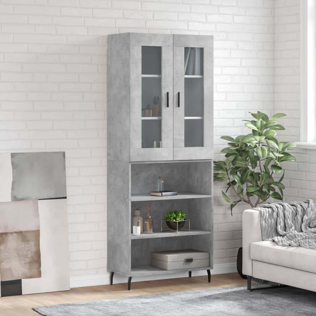 JUNG Vida Highboard Betongrau 69,5x34x180 cm Holzwerkstoff