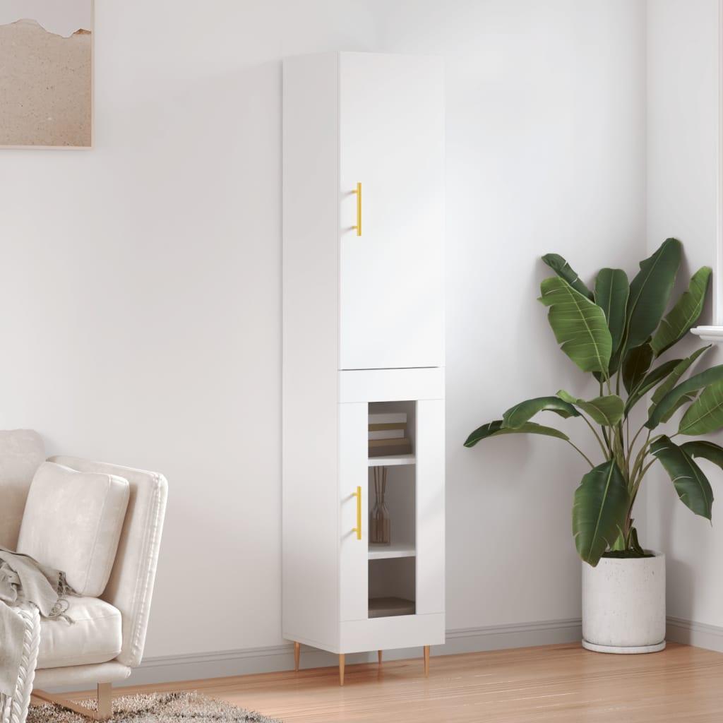 JUNG Vida Highboard Weiß 34,5x34x180 cm Holzwerkstoff