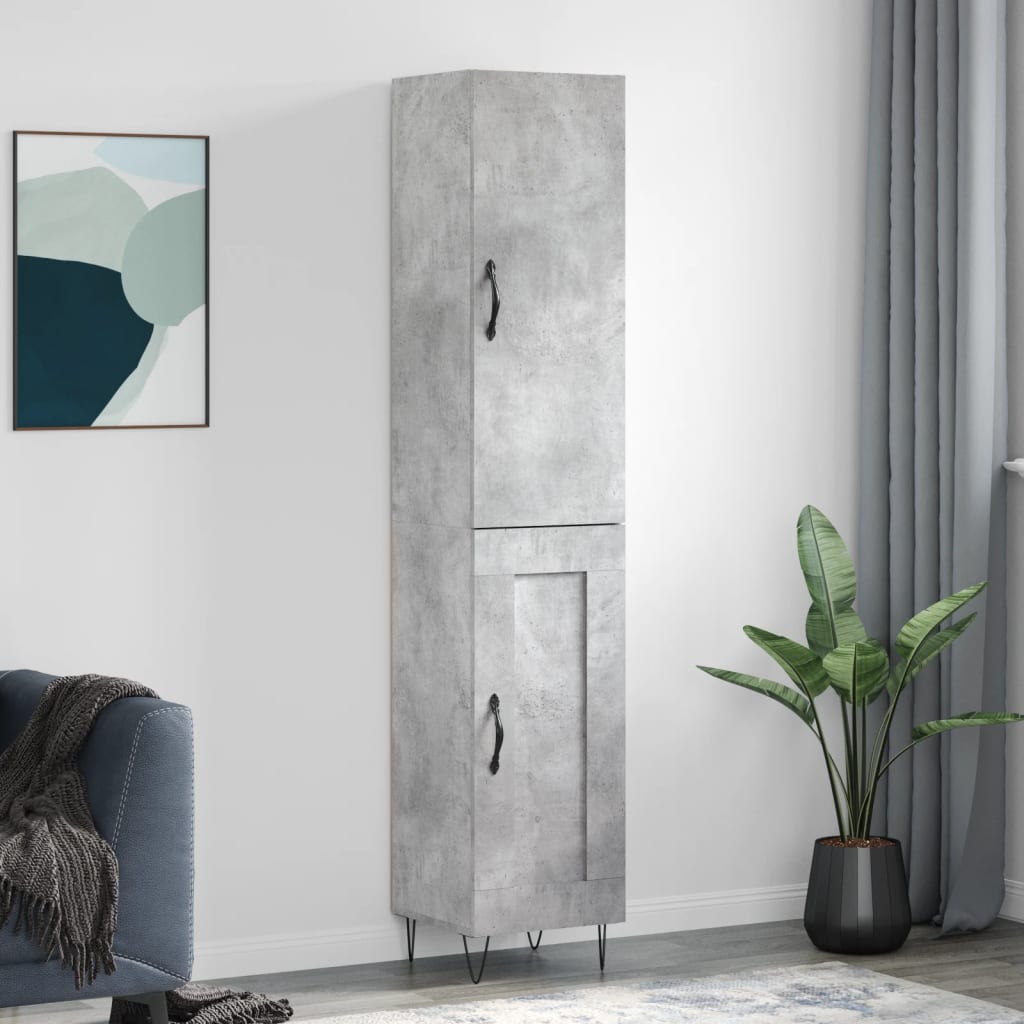 JUNG Vida Highboard Betongrau 34,5x34x180 cm Holzwerkstoff