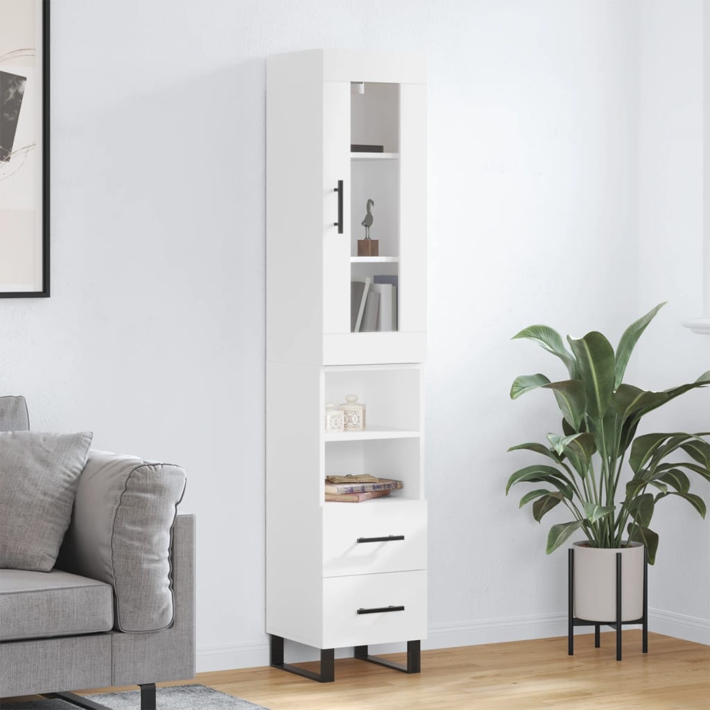 JUNG Vida Highboard Weiß 34,5x34x180 cm Holzwerkstoff