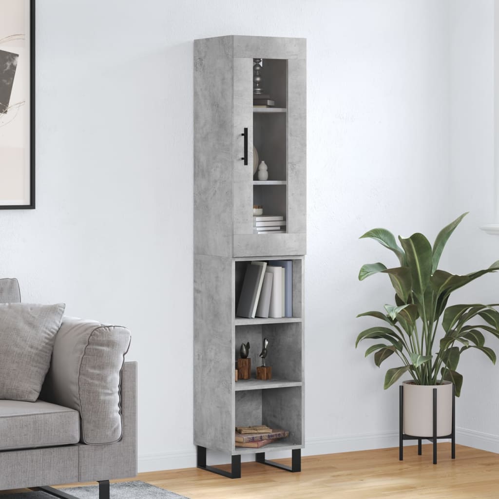 JUNG Vida Highboard Betongrau 34,5x34x180 cm Holzwerkstoff