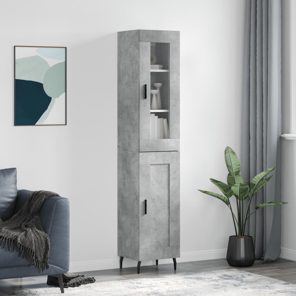 JUNG Vida Highboard Betongrau 34,5x34x180 cm Holzwerkstoff
