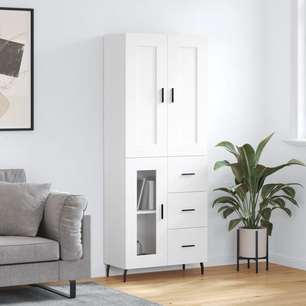 JUNG Vida Highboard Weiß 69,5x34x180 cm Holzwerkstoff