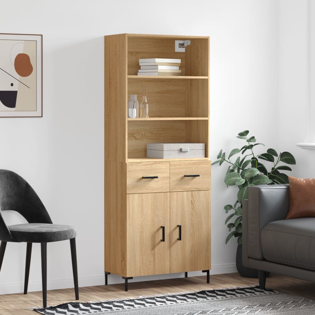 JUNG Vida Highboard Sonoma-Eiche 69,5x34x180 cm Holzwerkstoff