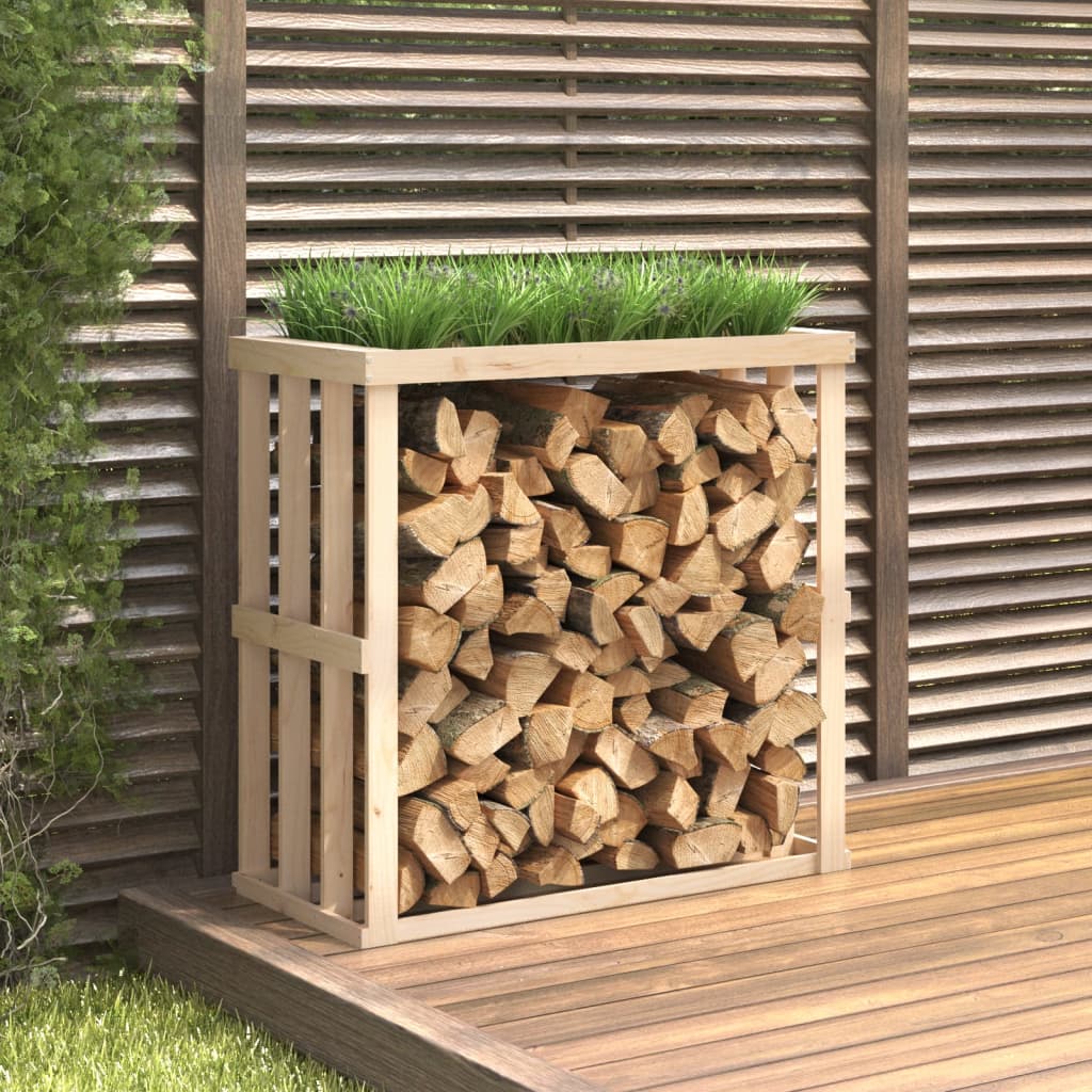 JUNG Vida Outdoor-Kaminholzregal 108x52x106 cm Massivholz Kiefer