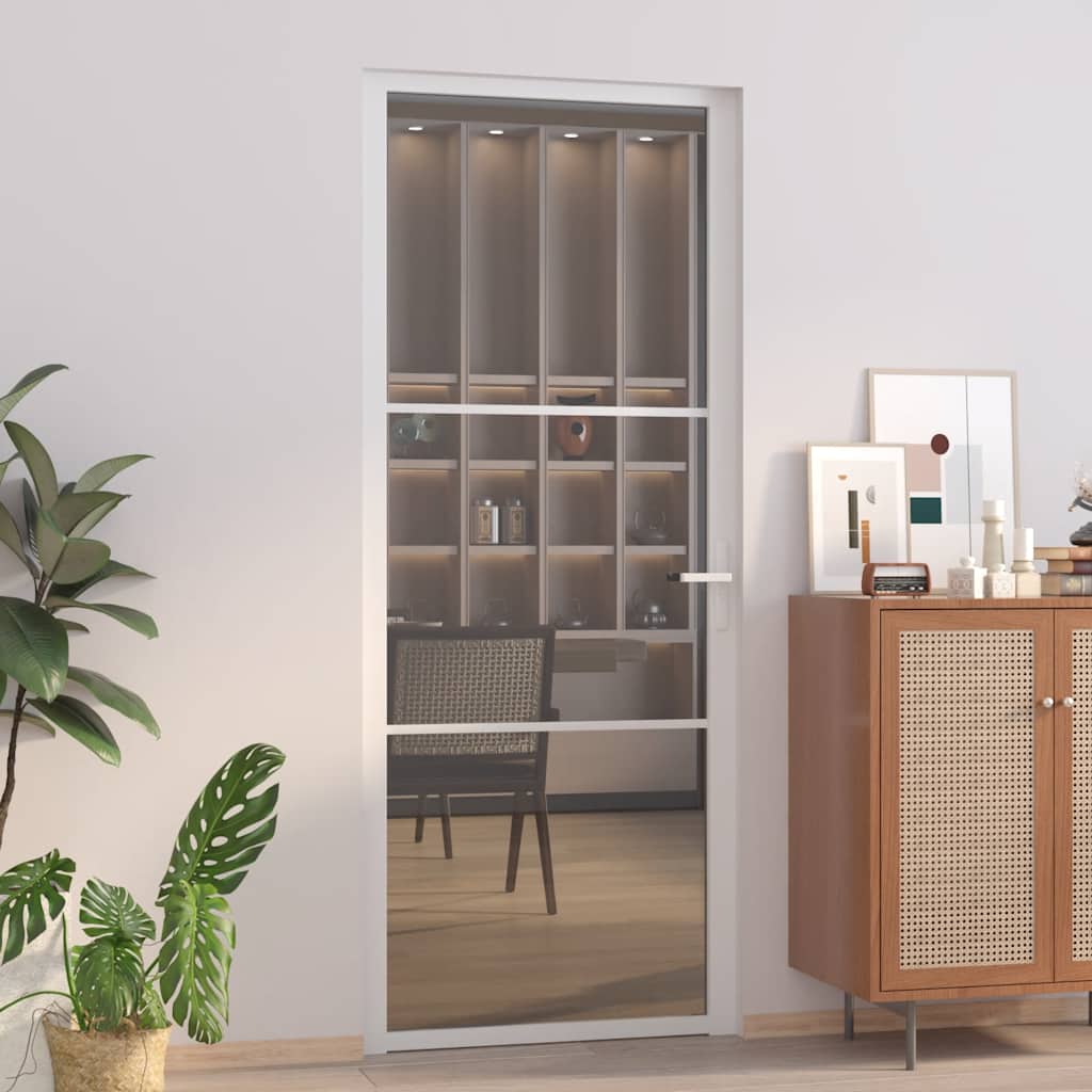 JUNG Vida Innentür 83x201,5 cm Weiß ESG-Glas und Aluminium