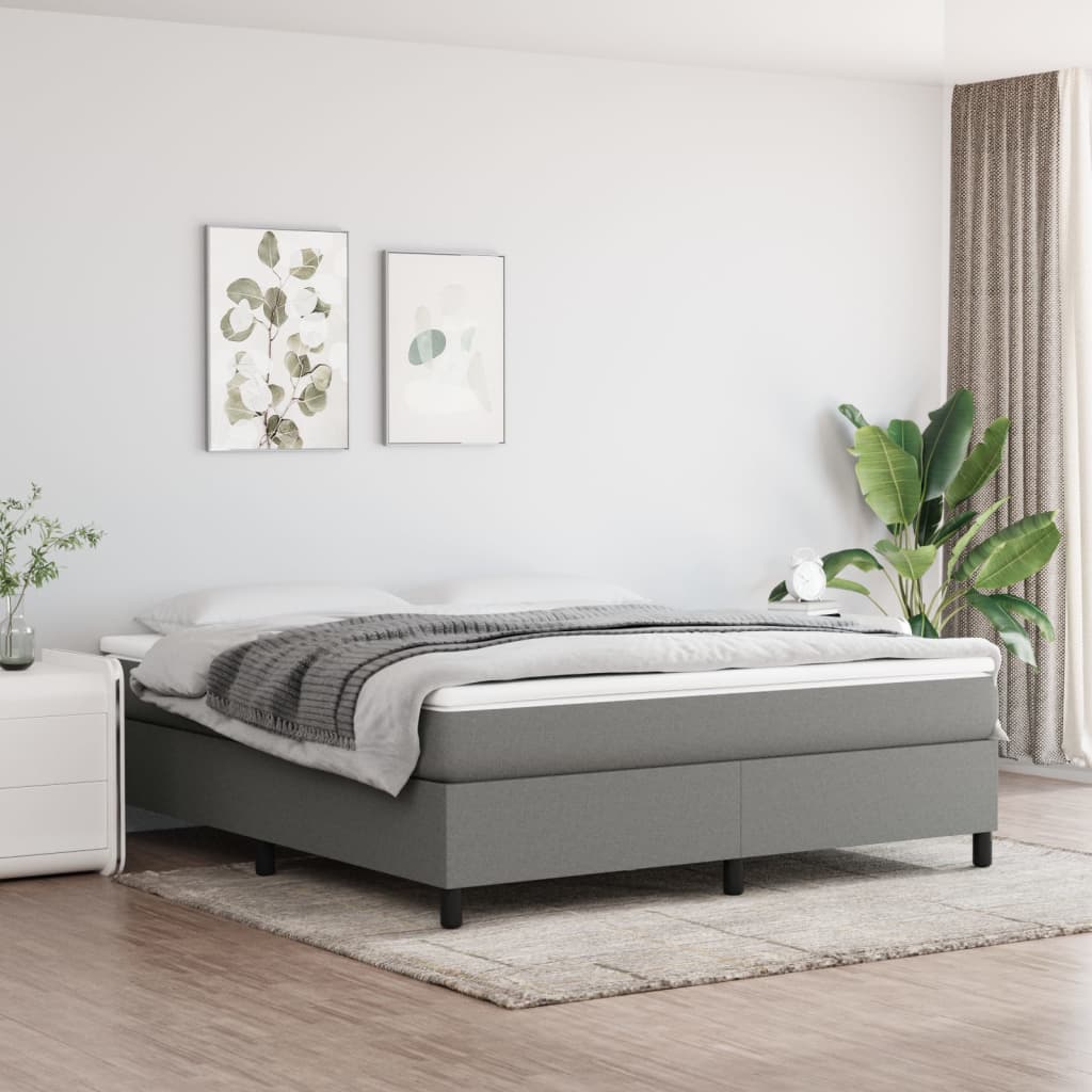 JUNG Vida Boxspringbett mit Matratze Dunkelgrau 160x200 cm Stoff