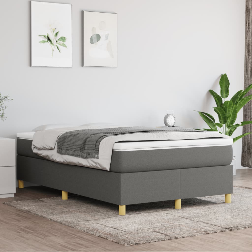 JUNG Vida Boxspringbett mit Matratze Dunkelgrau 120x200 cm Stoff