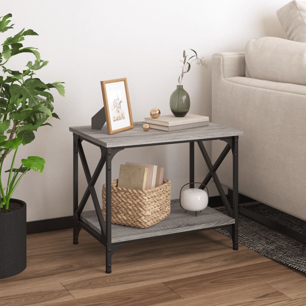 JUNG Vida Beistelltisch Grau Sonoma 55x38x45 cm Holzwerkstoff