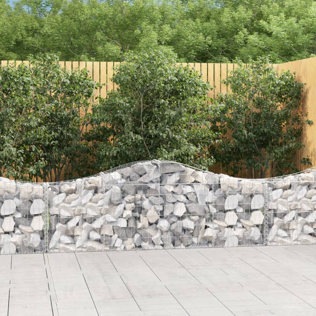 JUNG Vida Gabionen mit Hochbogen 6 Stk. 200x30x60/80 cm Verzinktes Eisen