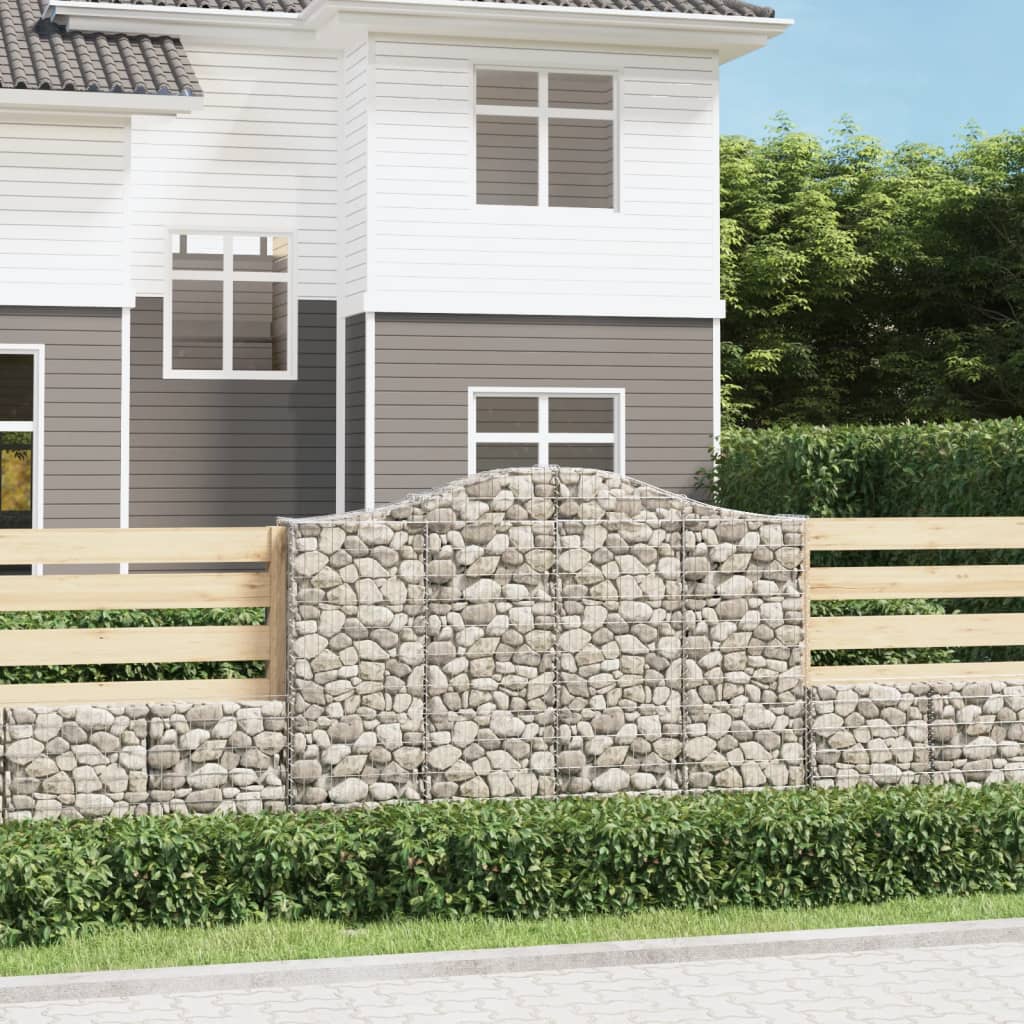 JUNG Vida Gabionen mit Hochbogen 6 Stk. 200x30x140/160cm Verzinktes Eisen