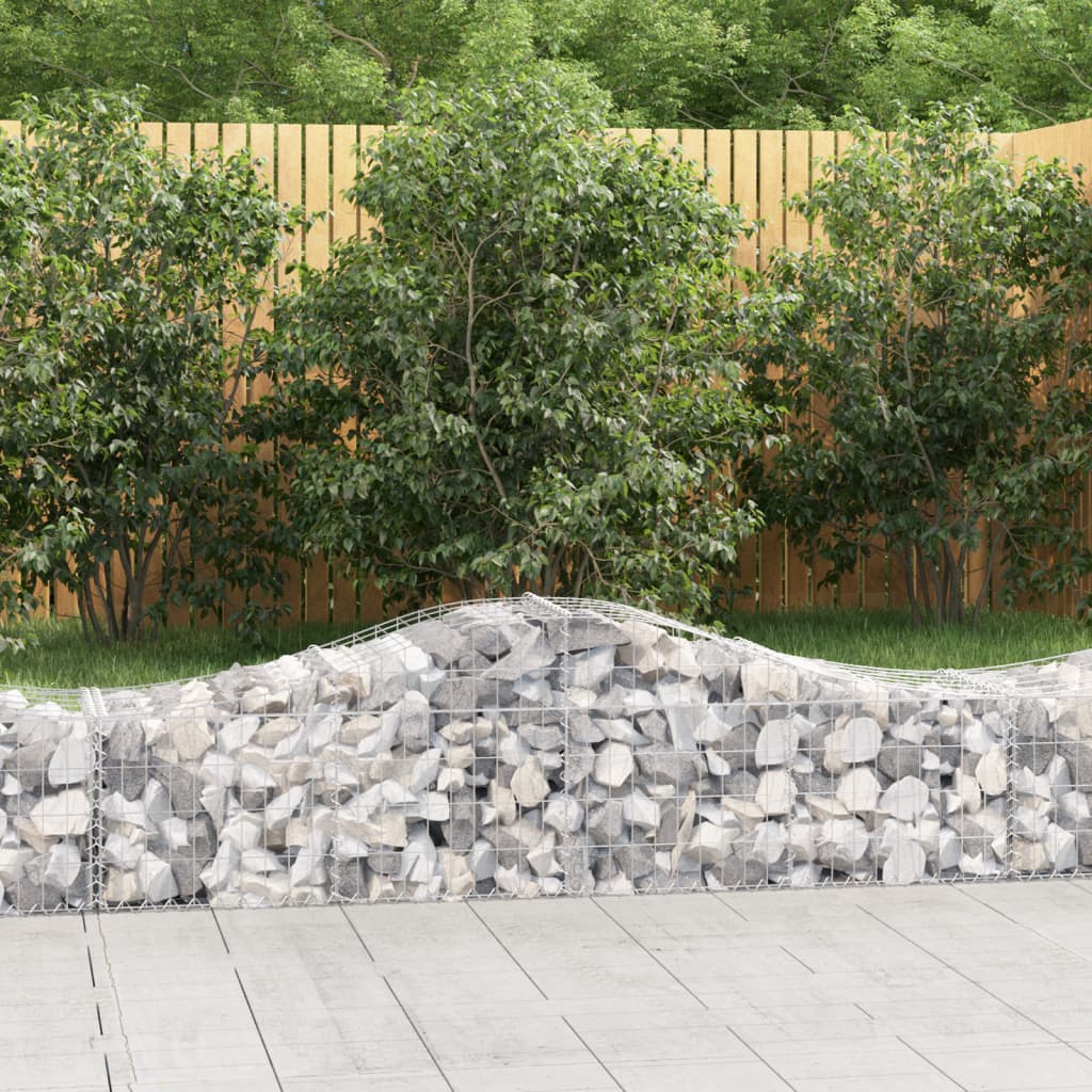JUNG Vida Gabionen mit Hochbogen 12 Stk. 200x50x40/60 cm Verzinktes Eisen