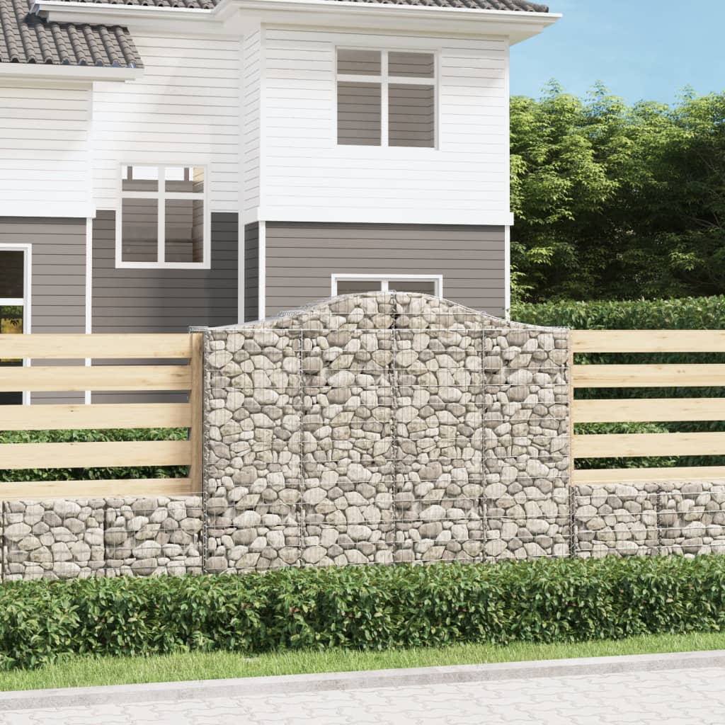 JUNG Vida Gabionen mit Hochbogen 8 Stk. 200x50x160/180cm Verzinktes Eisen