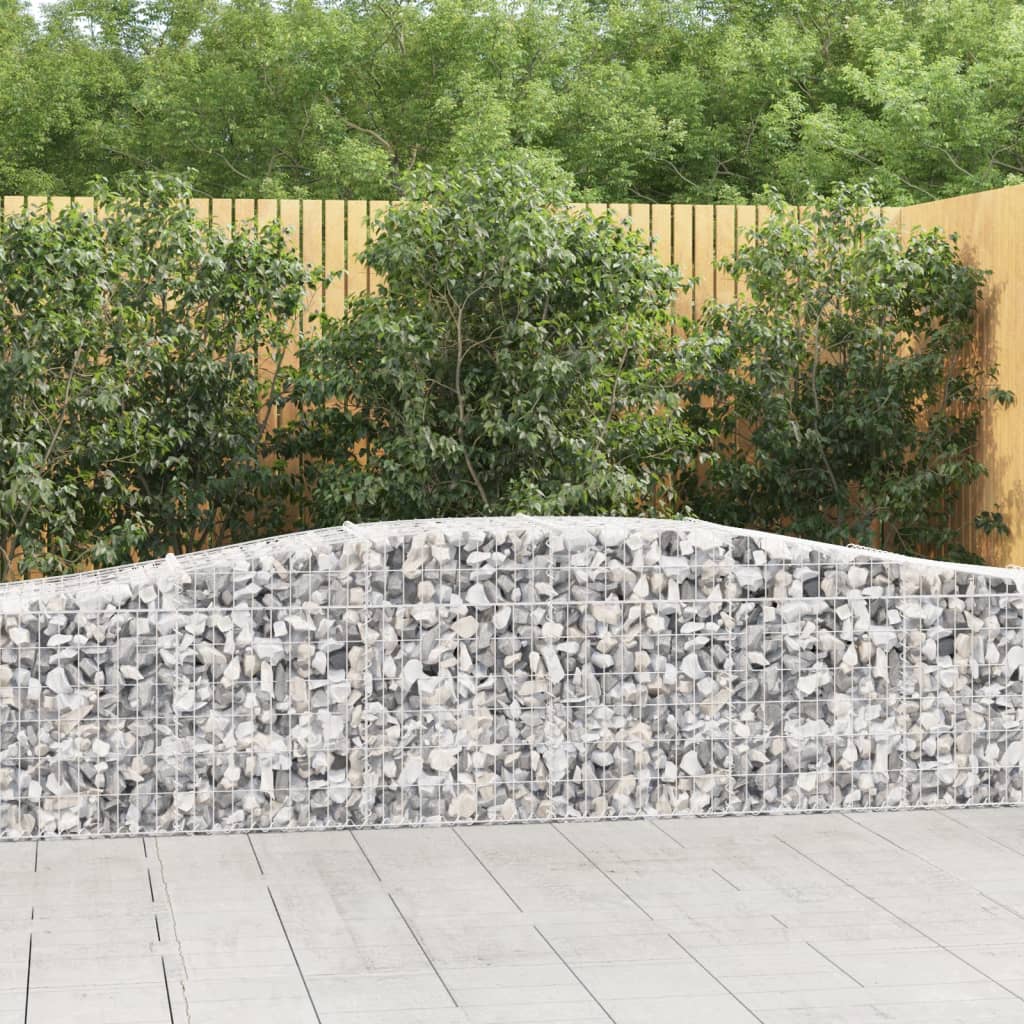 JUNG Vida Gabionen mit Hochbogen 4 Stk. 400x50x60/80cm Verzinktes Eisen