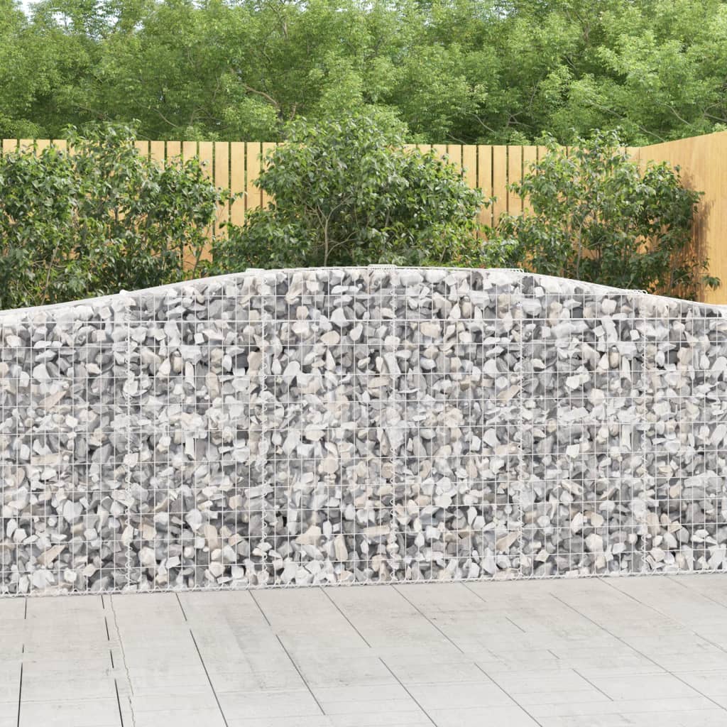 JUNG Vida Gabionen mit Hochbogen 7 Stk. 400x50x100/120cm Verzinktes Eisen