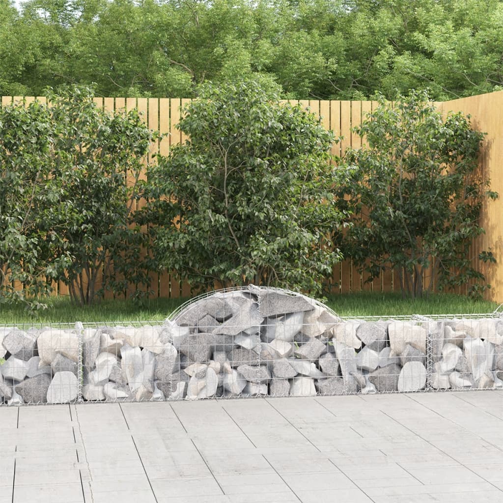 JUNG Vida Gabionen mit Hochbogen 3 Stk. 200x30x40/60 cm Verzinktes Eisen
