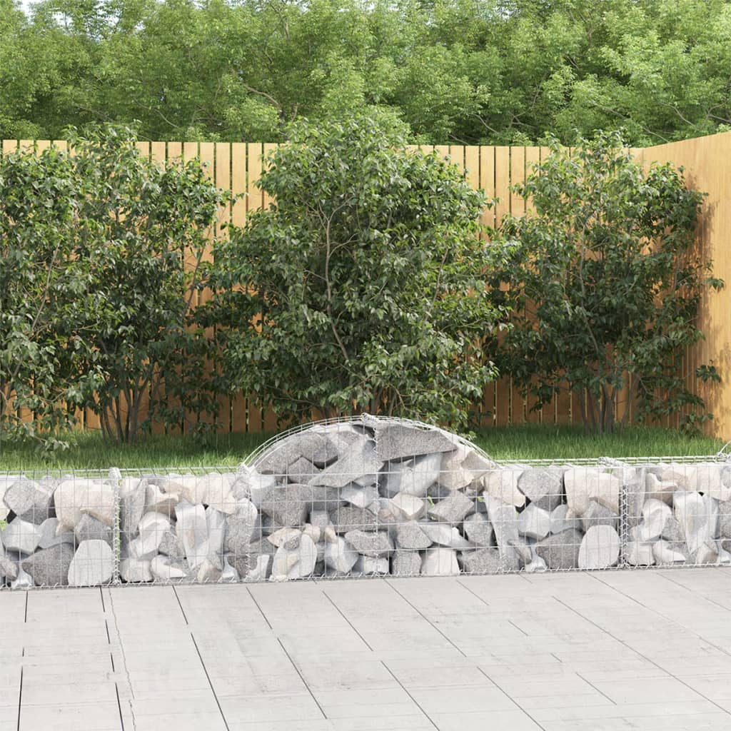 JUNG Vida Gabionen mit Hochbogen 5 Stk. 200x30x40/60 cm Verzinktes Eisen