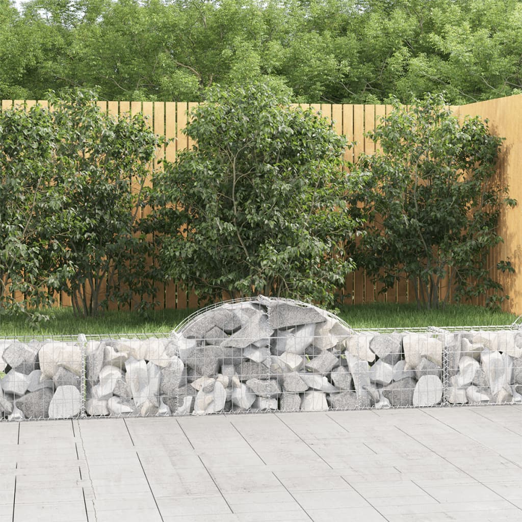 JUNG Vida Gabionen mit Hochbogen 7 Stk. 200x30x40/60 cm Verzinktes Eisen