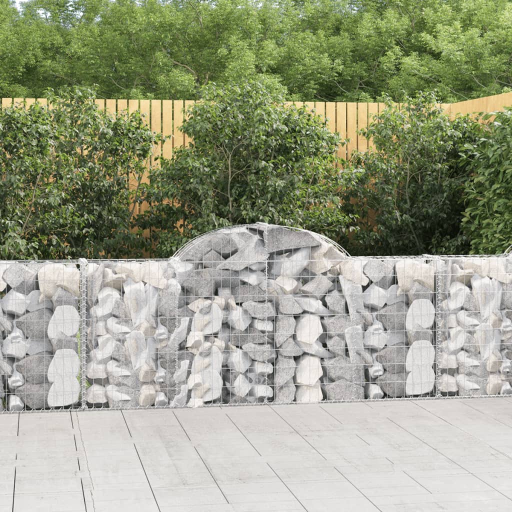 JUNG Vida Gabionen mit Hochbogen 4 Stk. 200x30x80/100 cm Verzinktes Eisen