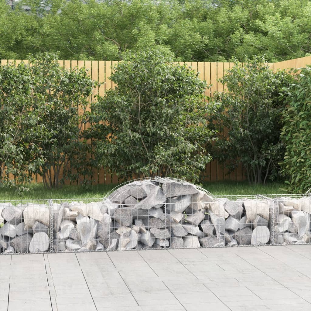 JUNG Vida Gabionen mit Hochbogen 2 Stk. 200x50x40/60 cm Verzinktes Eisen