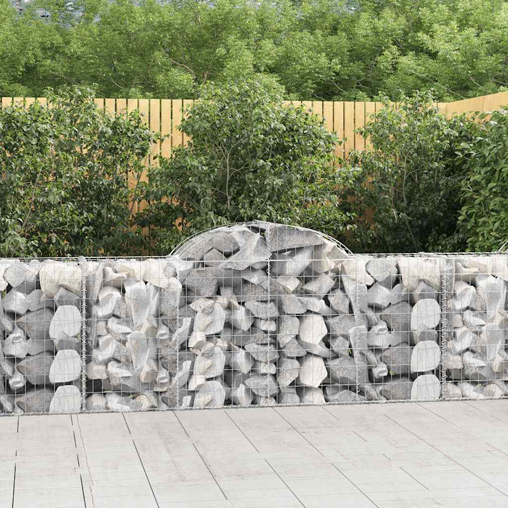 JUNG Vida Gabionen mit Hochbogen 13 Stk. 200x50x80/100cm Verzinktes Eisen
