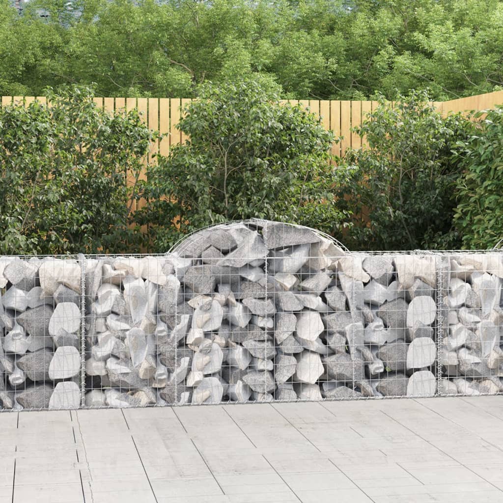 JUNG Vida Gabionen mit Hochbogen 30 Stk. 200x50x80/100cm Verzinktes Eisen