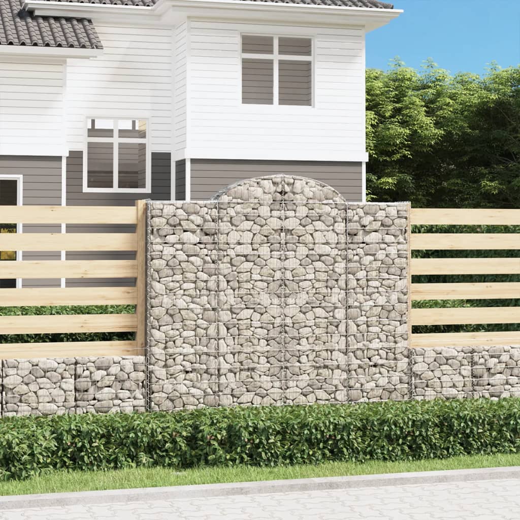 JUNG Vida Gabionen mit Hochbogen 6 Stk. 200x50x180/200cm Verzinktes Eisen