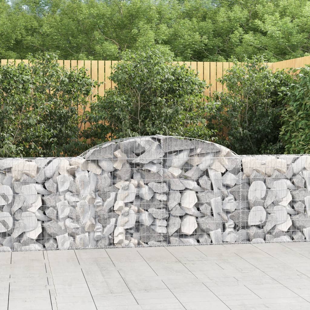 JUNG Vida Gabionen mit Hochbogen 3 Stk. 300x30x80/100 cm Verzinktes Eisen
