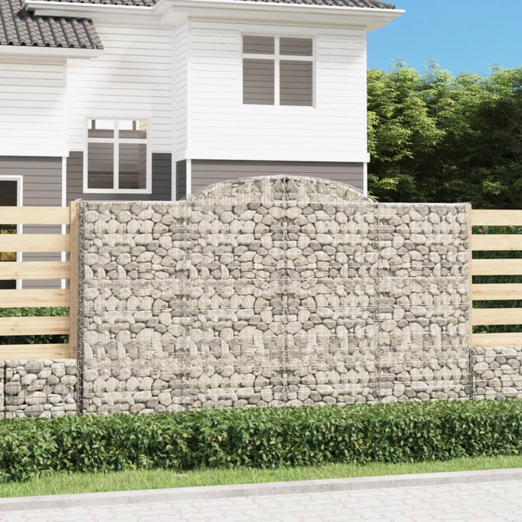 JUNG Vida Gabionen mit Hochbogen 3 Stk. 300x30x180/200cm Verzinktes Eisen