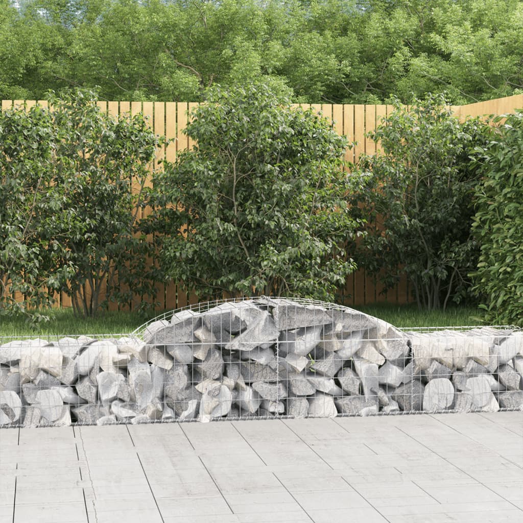 JUNG Vida Gabionen mit Hochbogen 8 Stk. 300x50x40/60 cm Verzinktes Eisen