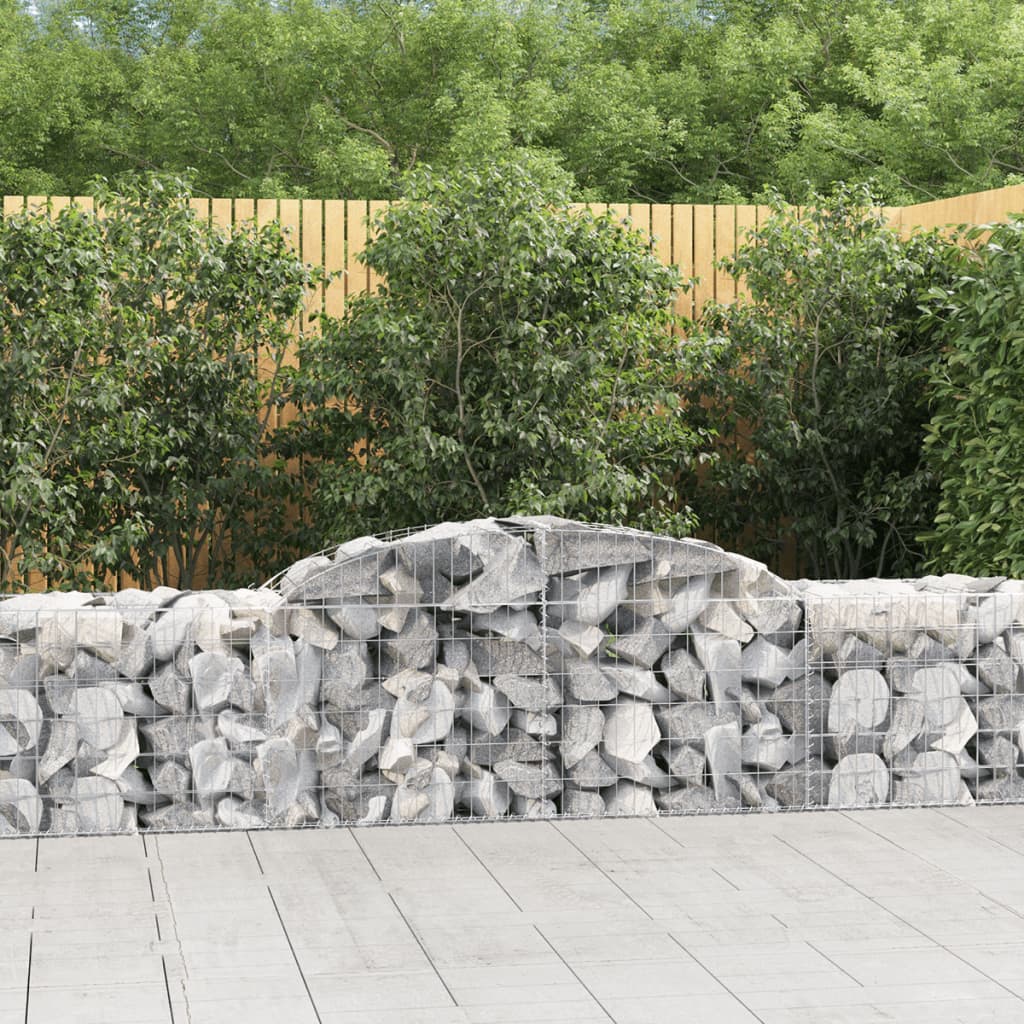 JUNG Vida Gabionen mit Hochbogen 12 Stk. 300x50x60/80 cm Verzinktes Eisen