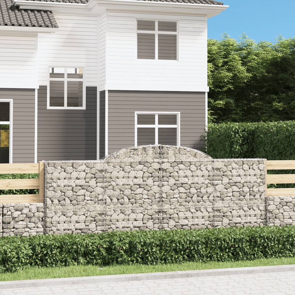 JUNG Vida Gabionen mit Hochbogen 12 Stk 300x50x120/140cm Verzinktes Eisen