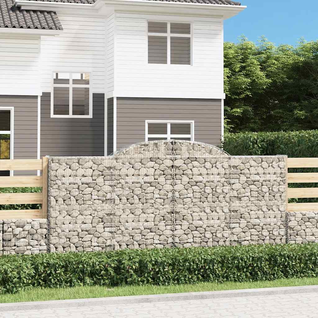 JUNG Vida Gabionen mit Hochbogen 2 Stk. 300x50x140/160cm Verzinktes Eisen