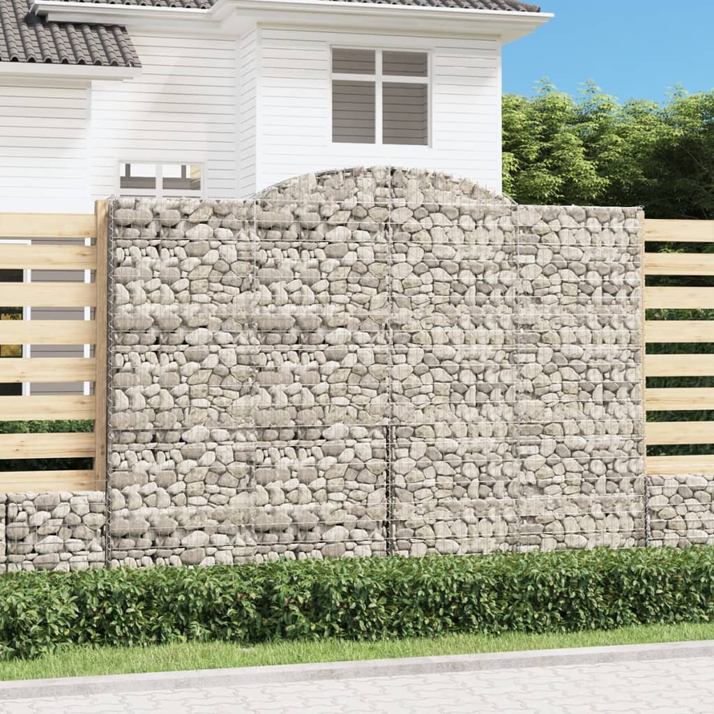 JUNG Vida Gabionen mit Hochbogen 11 Stk 300x50x220/240cm Verzinktes Eisen