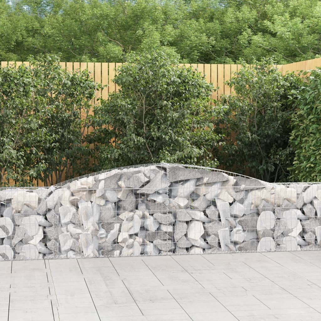 JUNG Vida Gabionen mit Hochbogen 20 Stk. 400x30x60/80 cm Verzinktes Eisen