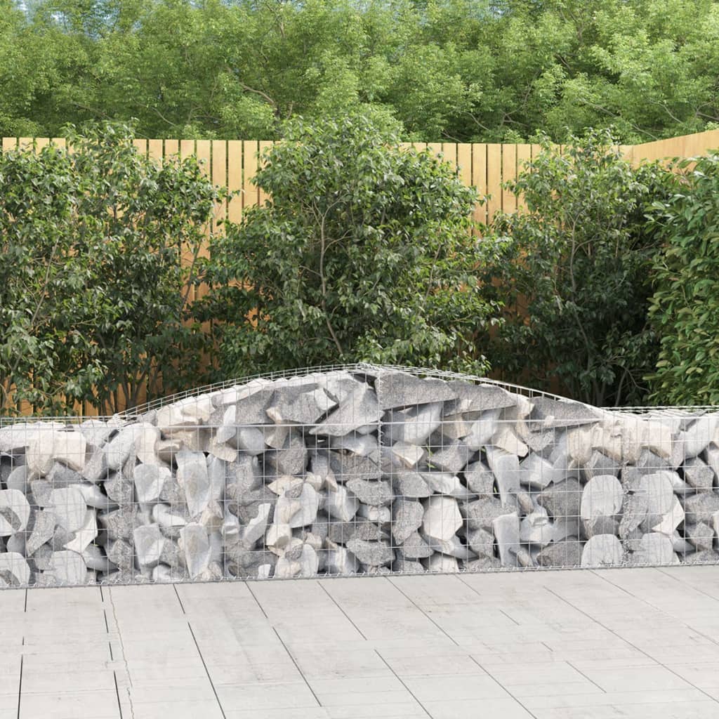JUNG Vida Gabionen mit Hochbogen 4 Stk. 400x50x60/80cm Verzinktes Eisen