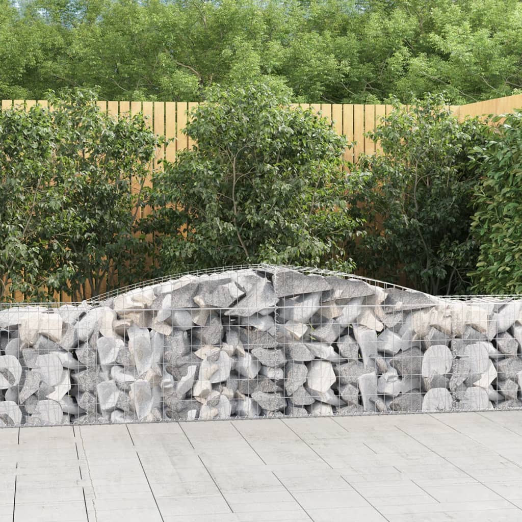 JUNG Vida Gabionen mit Hochbogen 9 Stk. 400x50x60/80cm Verzinktes Eisen