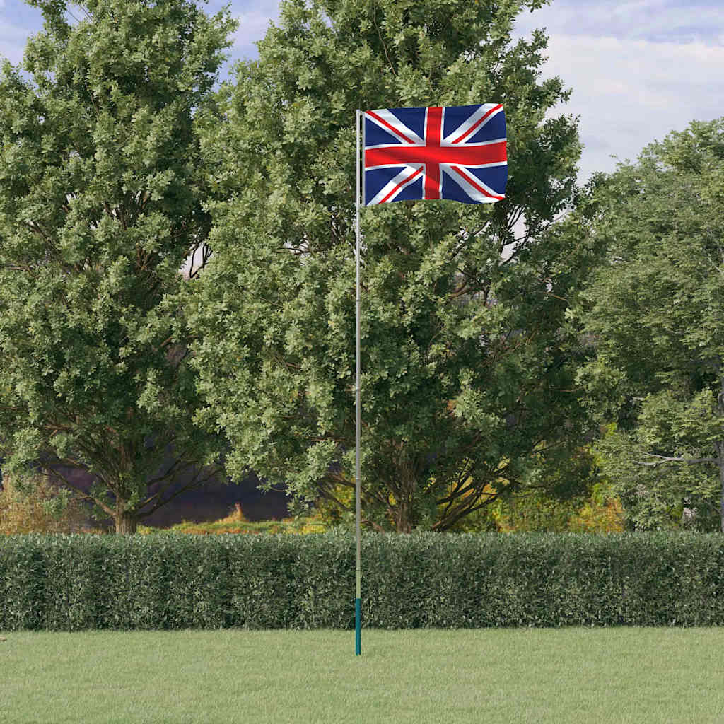 JUNG Vida Flagge Großbritanniens mit Mast 5,5 m Aluminium