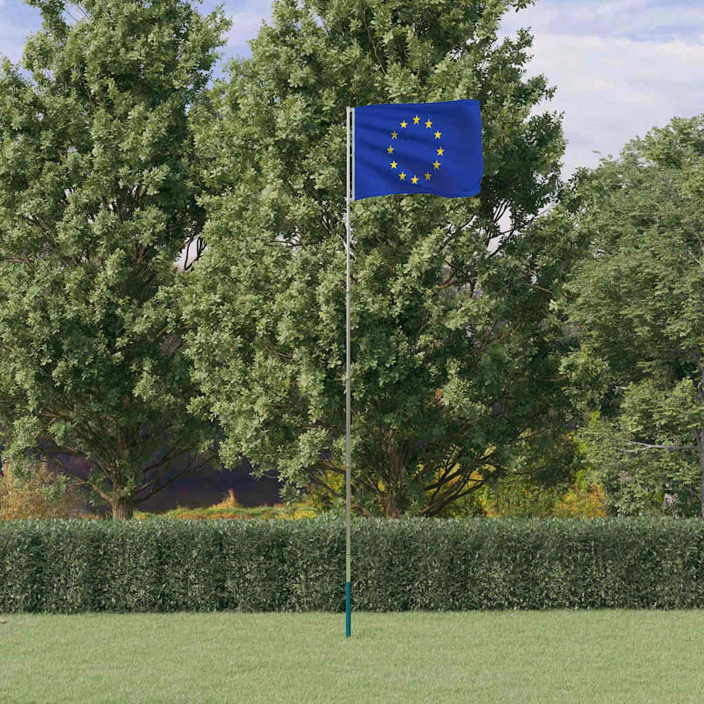 JUNG Vida Europaflagge mit Mast 5,5 m Aluminium