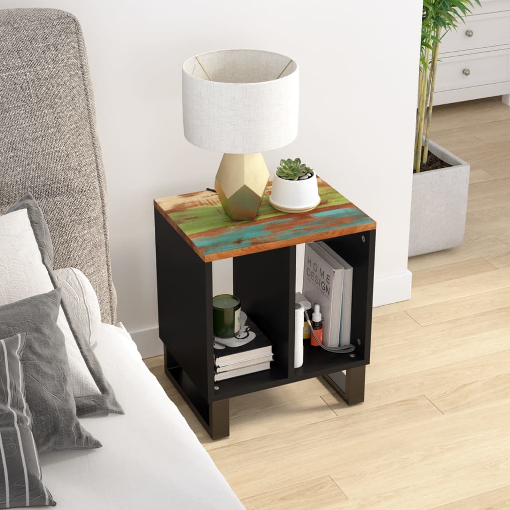 JUNG Vida Beistelltisch 40x31x46 cm Altholz Massiv & Holzwerkstoff