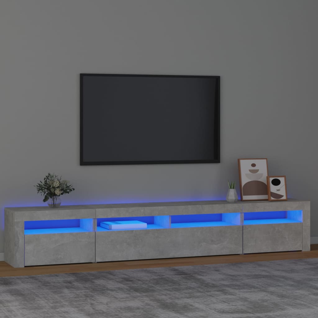 JUNG Vida TV-Schrank mit LED-Leuchten Betongrau 240x35x40 cm