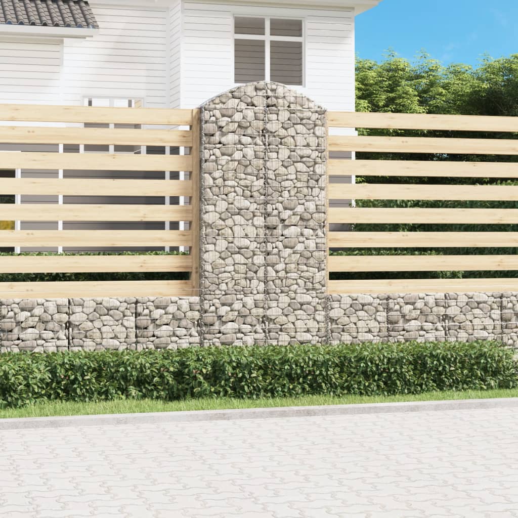 JUNG Vida Gabione mit Hochbogen 100x30x220/240 cm Verzinktes Eisen