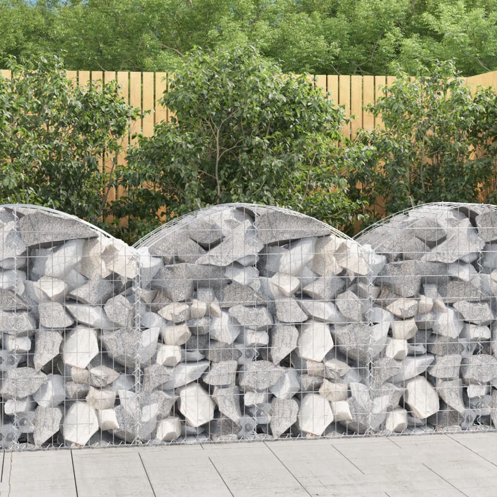 JUNG Vida Gabione mit Hochbogen 100x50x80/100 cm Verzinktes Eisen