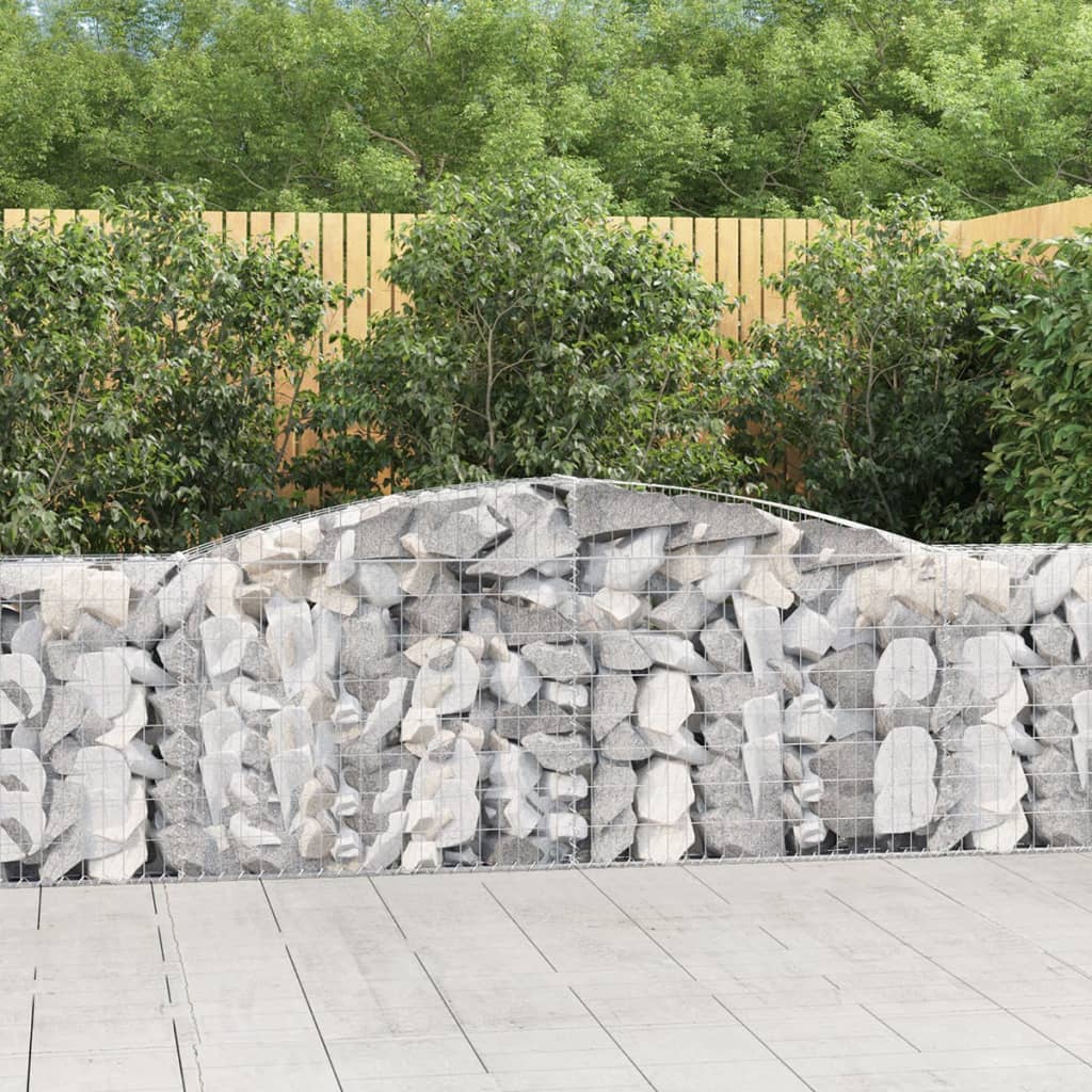 JUNG Vida Gabione mit Hochbogen 400x30x100/120 cm Verzinktes Eisen