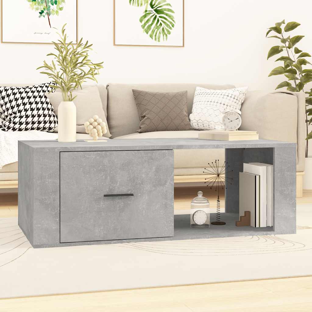 JUNG Vida Couchtisch Betongrau 100x50,5x35 cm Holzwerkstoff