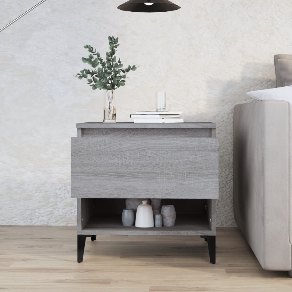 JUNG Vida Beistelltisch Grau Sonoma 50x46x50 cm Holzwerkstoff